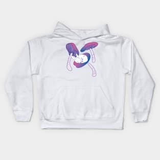 Bisexual bunny mushroom Kids Hoodie